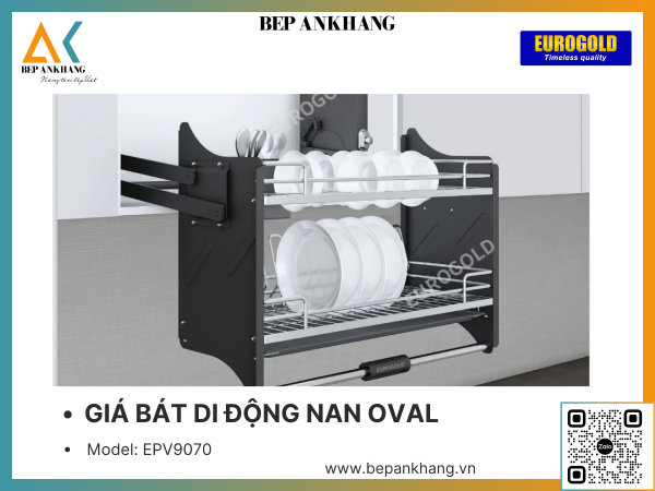 Giá bát di động oval Eurogold EPV9070 - 700mm - Inox Oval 304